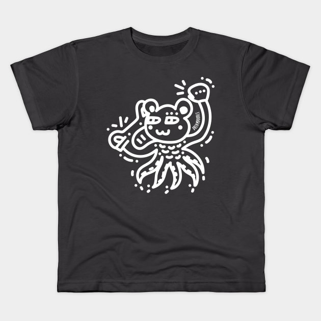 Coucou Weirdos White Teddy Kids T-Shirt by Dreamdoodle